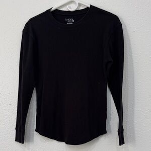 Time and Tru Black Ribbed Long Sleeve Shirt